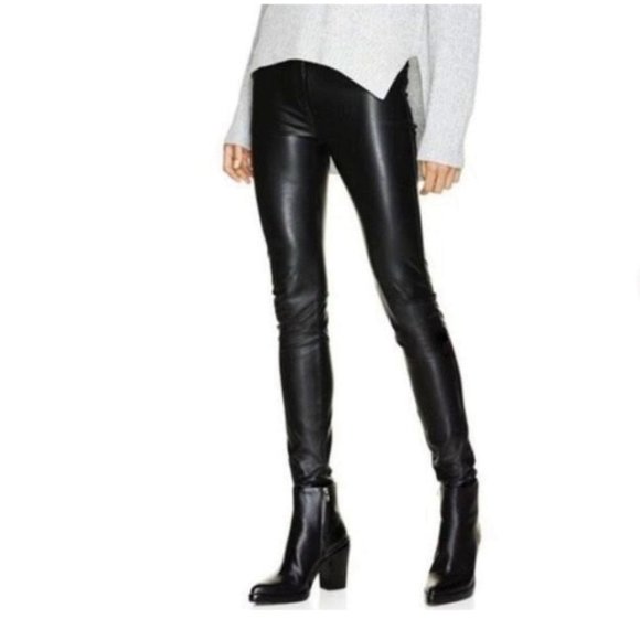 Aritzia Wilfred Black Faux Leather 